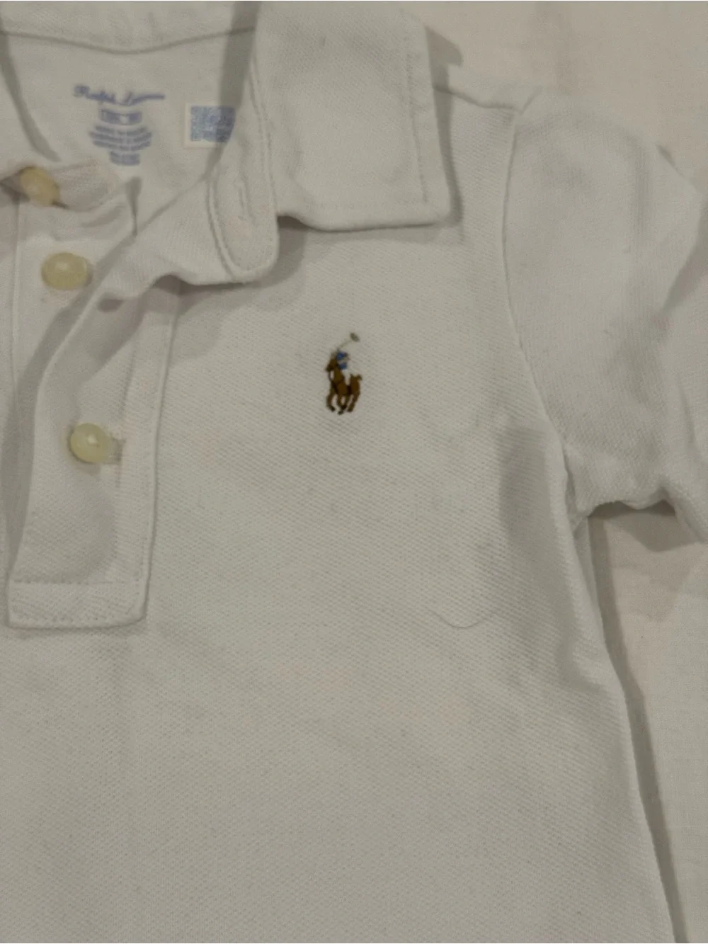 Ralph Lauren Kids Polo in White with Signature Logo